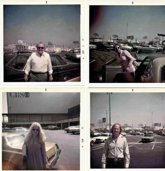  all in the family cast photographed with their cars as they arrive