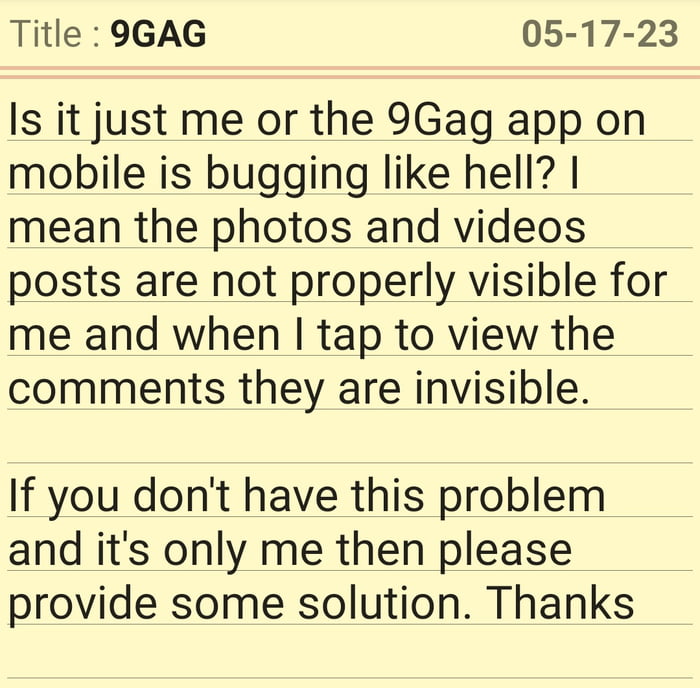 9Gag app bugging. - 9GAG