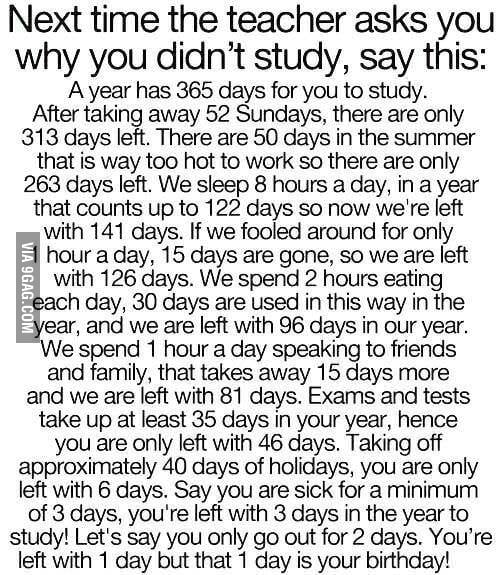 Best excuse ever! - 9GAG
