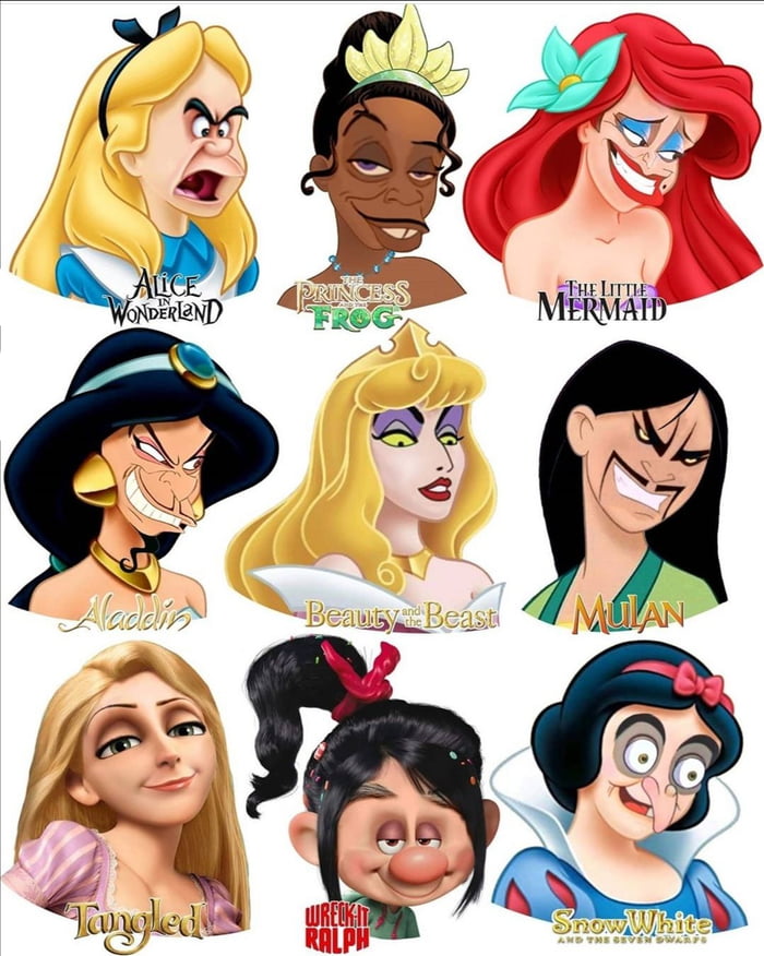 Disney Princesses Faceswaped With Their Villains 9gag