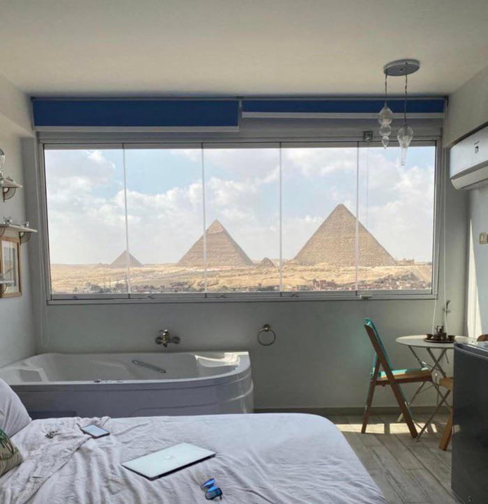 Incredible view from an AirBNB in Cairo, Egypt 9GAG