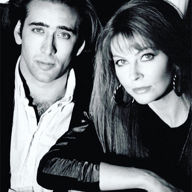 Nicolas Cage Hanging Out With Cassandra Peterson (Elvira) - 1992. - 9GAG
