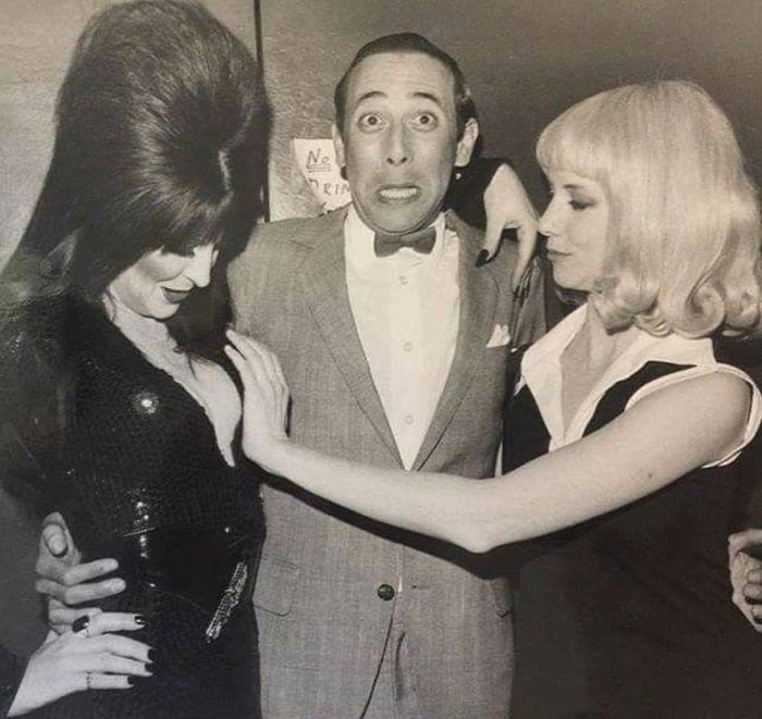 Elvira, Pee Wee Herman and Traci Lords — 1980 something - 9GAG