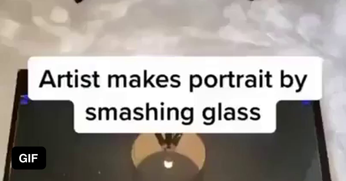 Artist Makes Portrait By Smashing A Piece Of Glass 9GAG