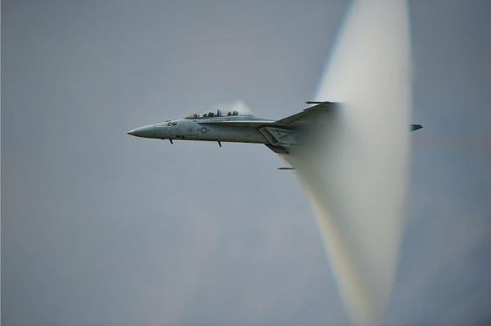 A jet the moment it breaks the sound barrier—speed 770 mph. - 9GAG