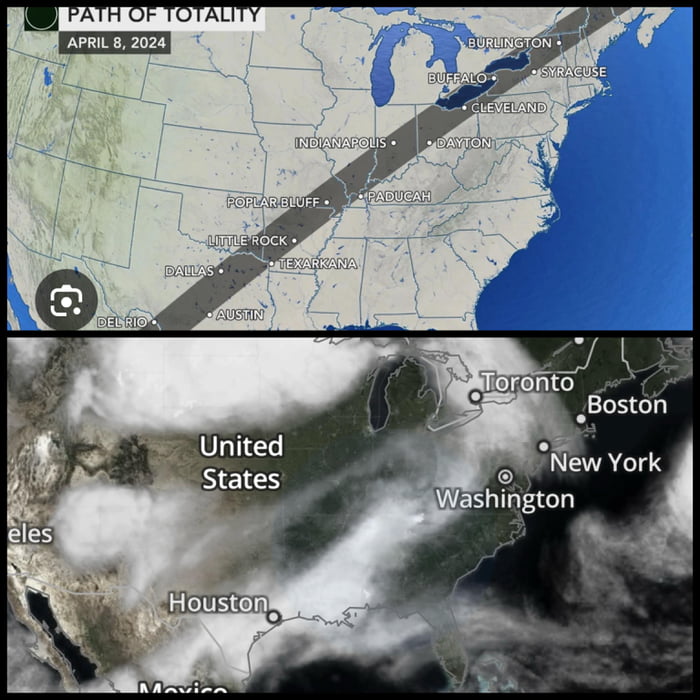 Exact Time of Total Eclipse Totality vs Clouds - 9GAG