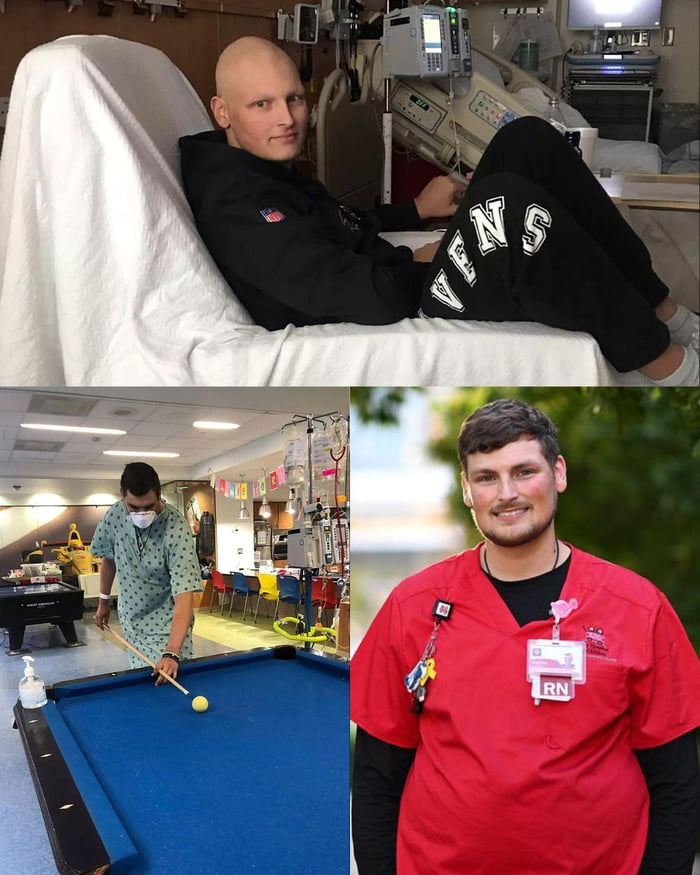 24 year old cancer survivor nurse at hospital where he was once