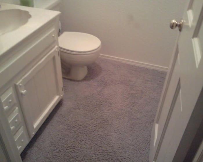 Ah yes, the ideal carpet for fostering peak mold in your bathroom ...