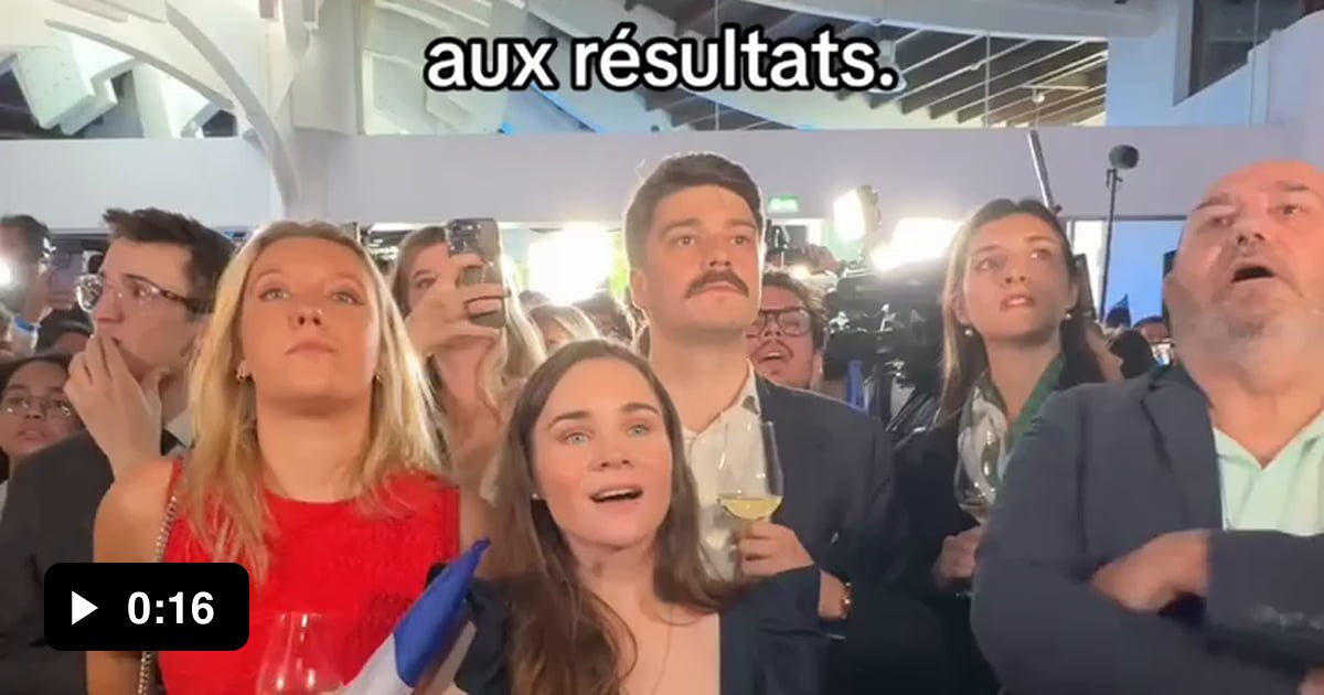 French far right party supporters seeing the election results live 9GAG