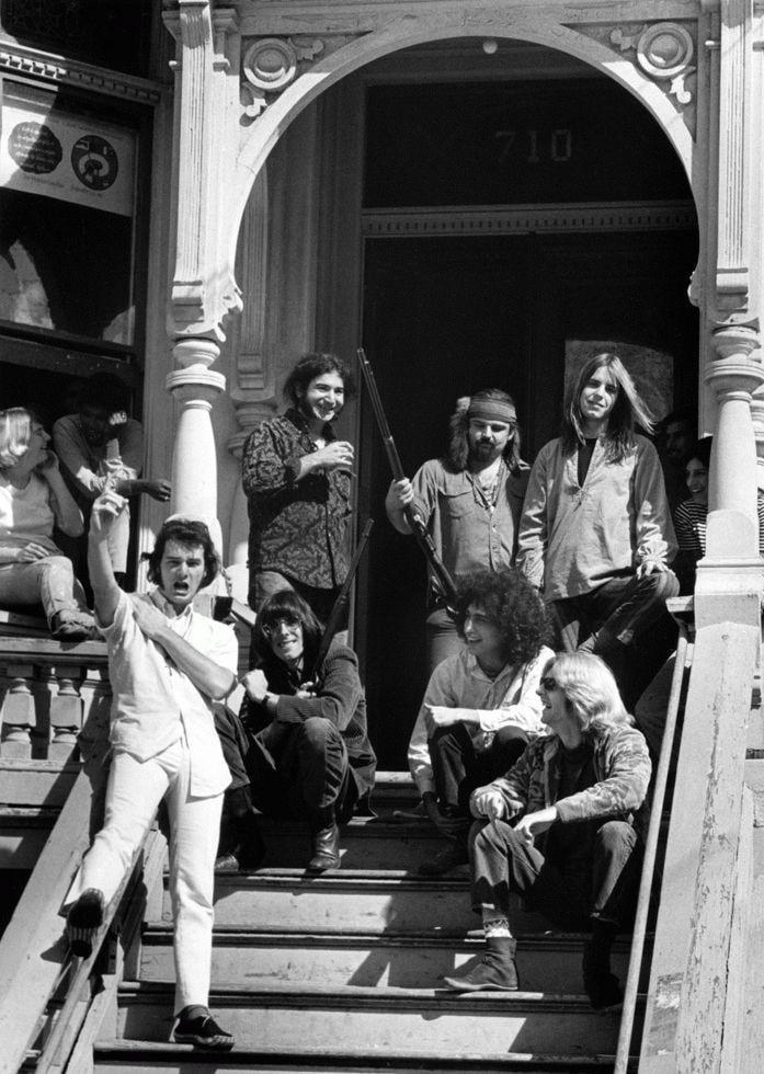 The Grateful Dead on the steps of their house the day after it’s raided ...