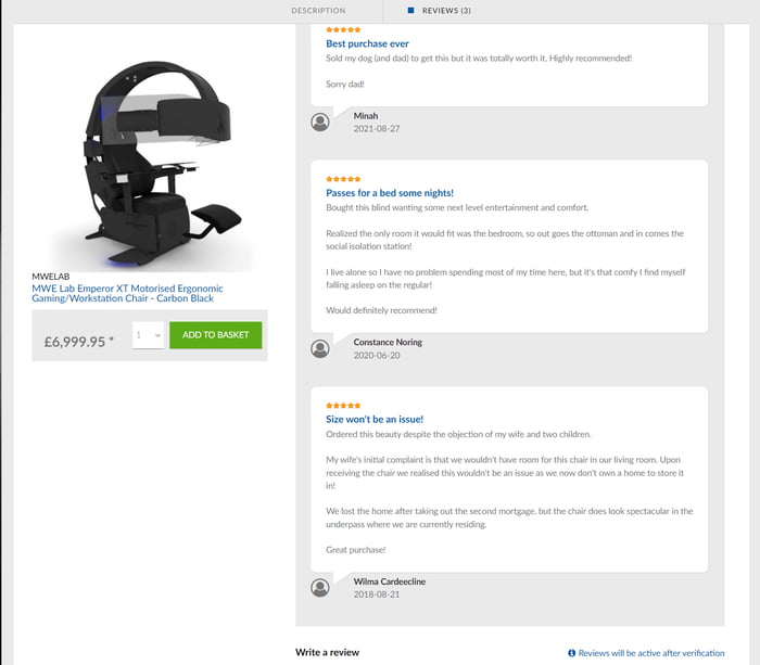 Reviews for a gaming chair - 9GAG