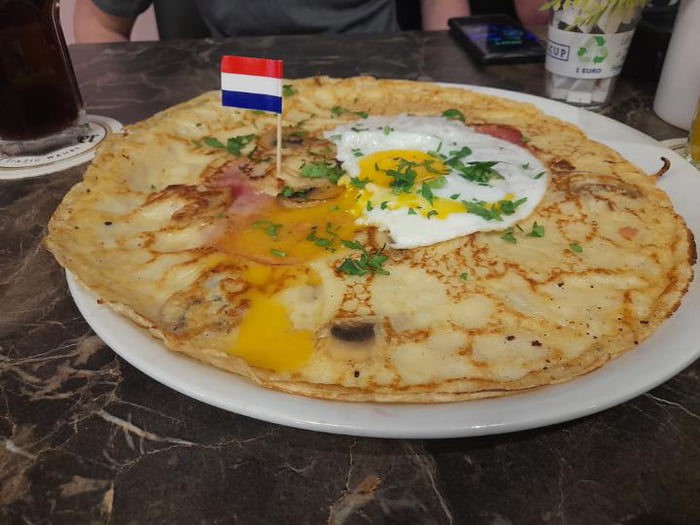 A savoury dutch pancake in Amsterdam. 9GAG