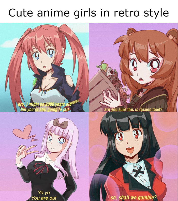 Best anime girls in 90s style - 9GAG