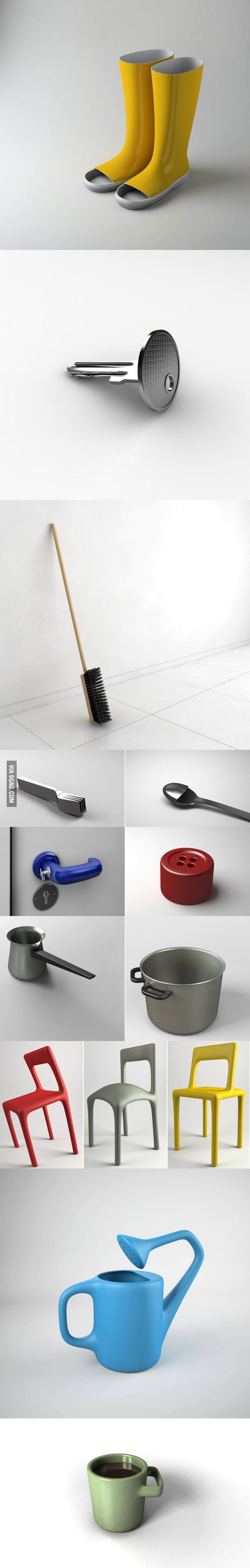 Who needs conformist functional design when you have these? ("The Uncomfortable" project by Katerina Kamprani)