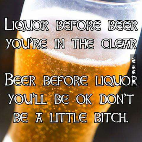 Beer Before Liquor Quote Beer Before Liquor, Never Been Sicker? Nope - 9Gag