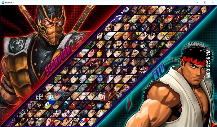 Ever seen such an awesome character roster? Only MUGEN - 9GAG