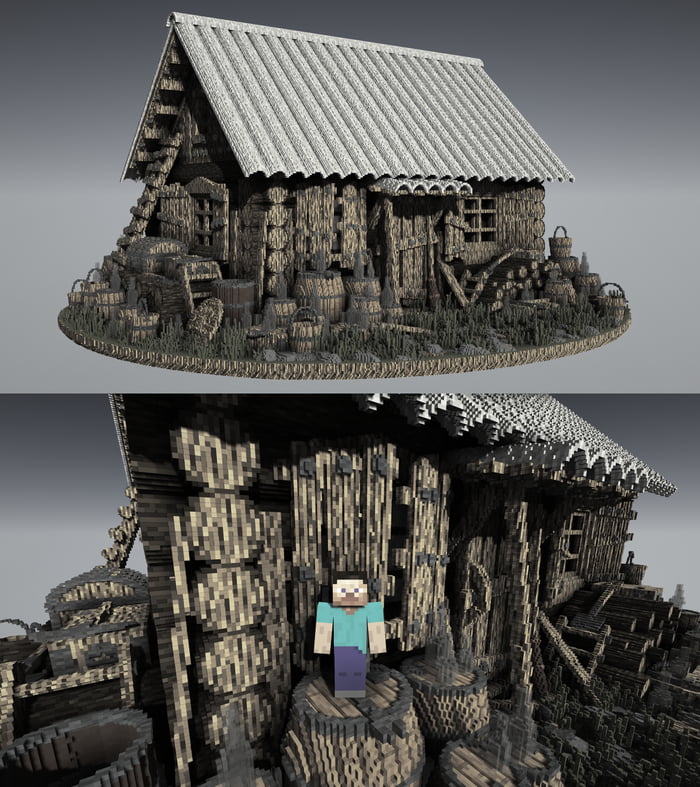 minecraft wood house roof