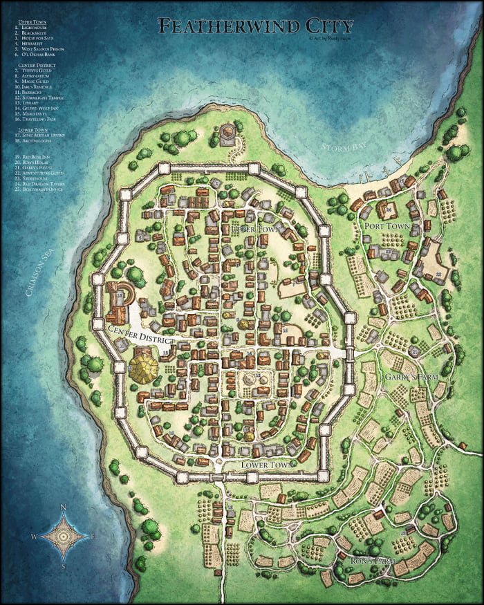 Featherwind City - Map for RPG campaign - 9GAG