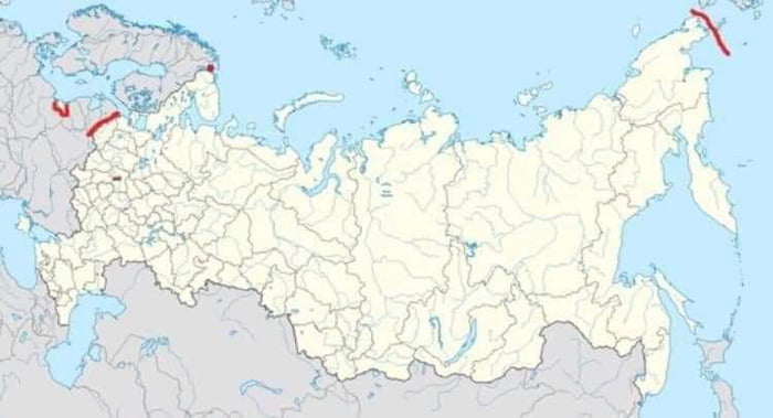 Russia says they are surrounded by NATO countries. In this picture ...