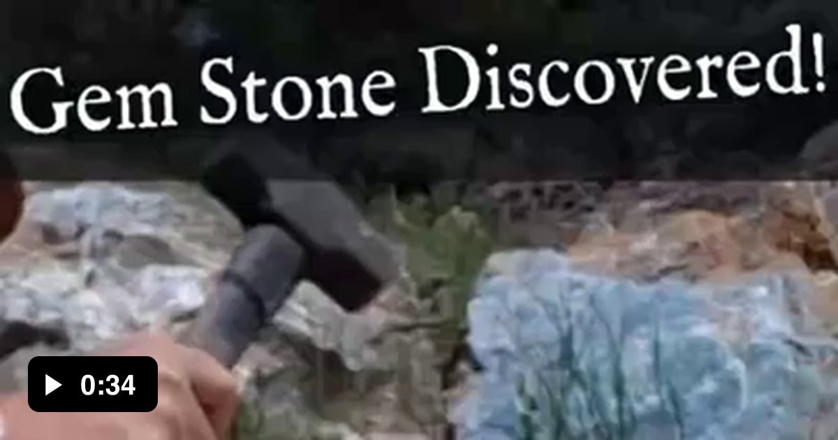 Busting a rock open in the perfect spot to reveal a beautiful gem stone ...