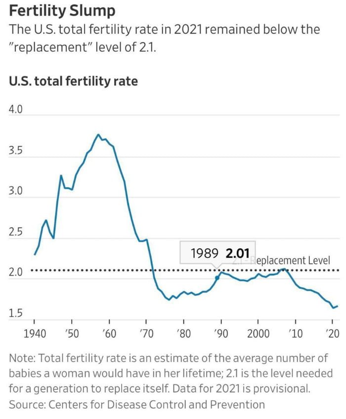 If you remove immigrant births, US Fertility is now approaching Zero - 9GAG