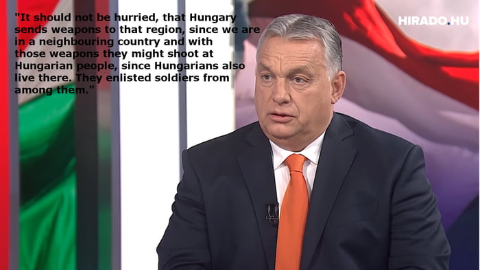 Hungarian PM Viktor Orban about sending weapons to Ukraine. Don't think ...