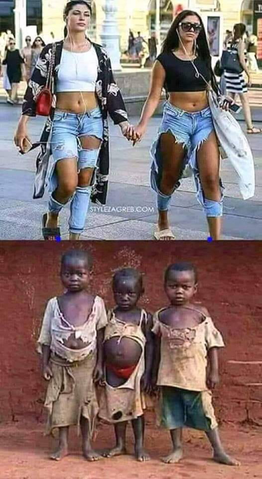 Poverty is in fashion now... (Adults imitating kids who are in fashion
