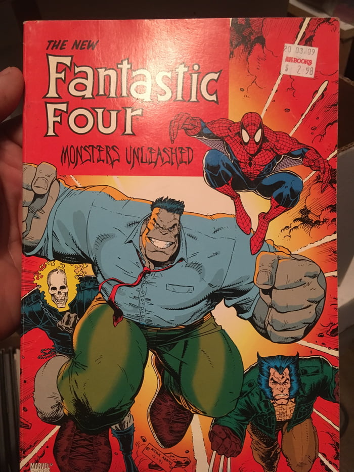 90s version of a new Fantastic Four. Ghost Rider, Gray hulk, Spider-Man and  Wolverine. - 9GAG