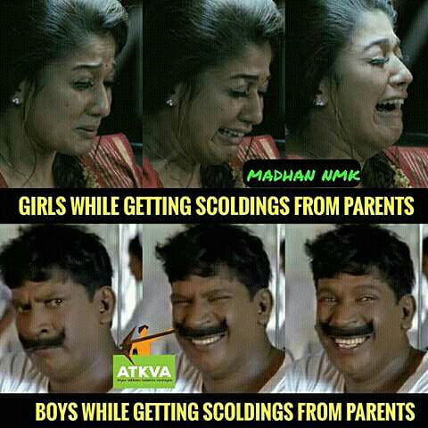 Getting Scold Meme Reactions of girls and boys getting scold frm parents - 9GAG