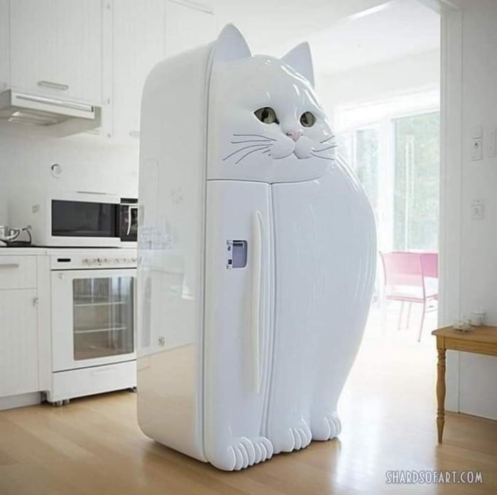 Refrigerator Shaped Like a Cat  