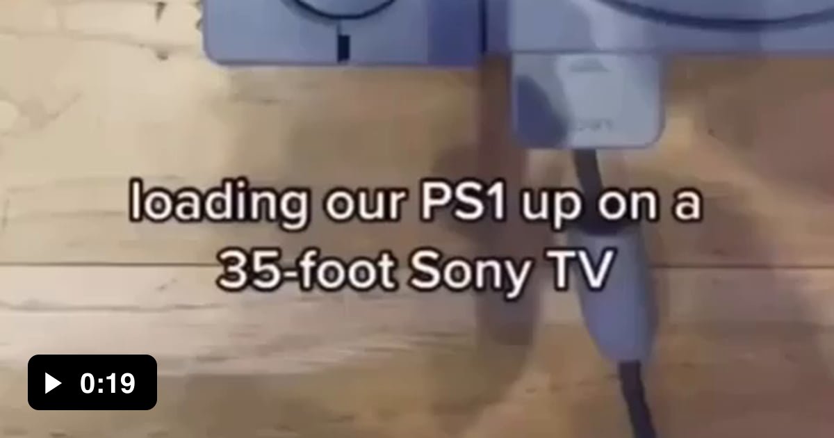 Loading a PS1 on a large TV - 9GAG