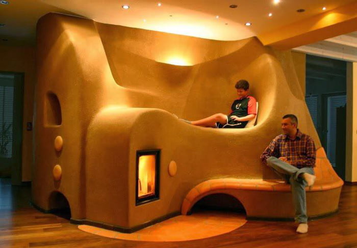 This Rocket stove thermal mass heater. - 9GAG