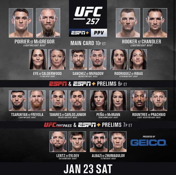 Tonight’s full fight card - 9GAG