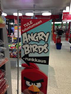 This sign has a typo (its in finnish) it was meant to say angry birds ...