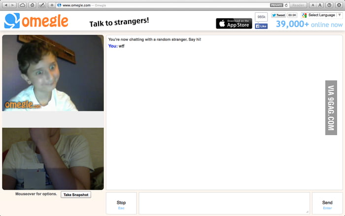 I just went on Omegle as an accident and than this kid showed up. I'm