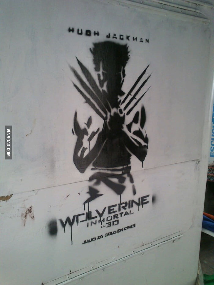A wolverine graffiti to sponsor the new movie - 9GAG