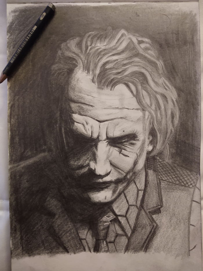 Heath Ledger Joker Drawing Sketch  Drawing Skill