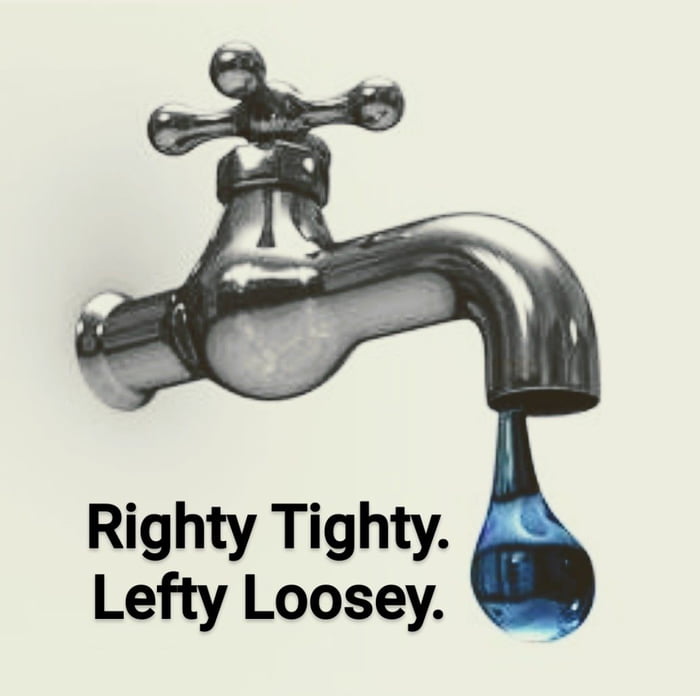 In North America almost always "Righty Tighty, Lefty Loosey" is how