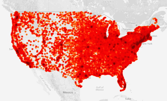 Map Of Mcdonald S In Us Seeing The Mcdonald's In America Post, Here's A Heatmap Map Of The 35,000+  Museums. There Are 14,000 Mcdonald's. - 9Gag