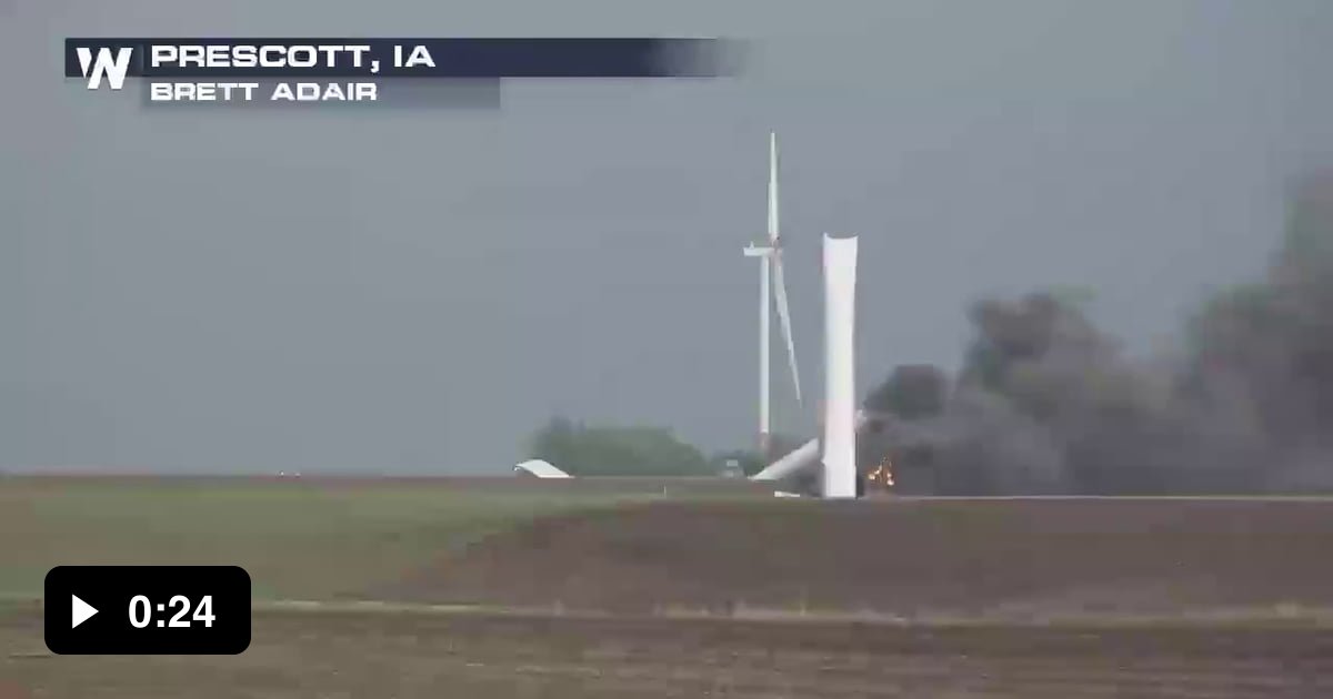 Destroyed Windmill A tornado destroyed multiple windmills in Iowa 5/22/24 - 9GAG