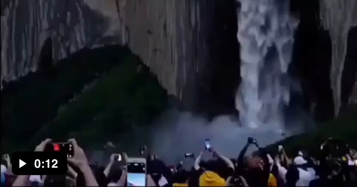 Sunset makes the waterfall look amazingly pretty at Yosemite national ...