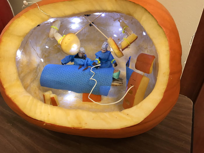 Our hospital had a pumpkin carving contest today. Someone made an ...