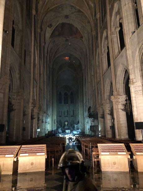 The Stone Vaulted Ceiling Is Intact The Hole Was Caused