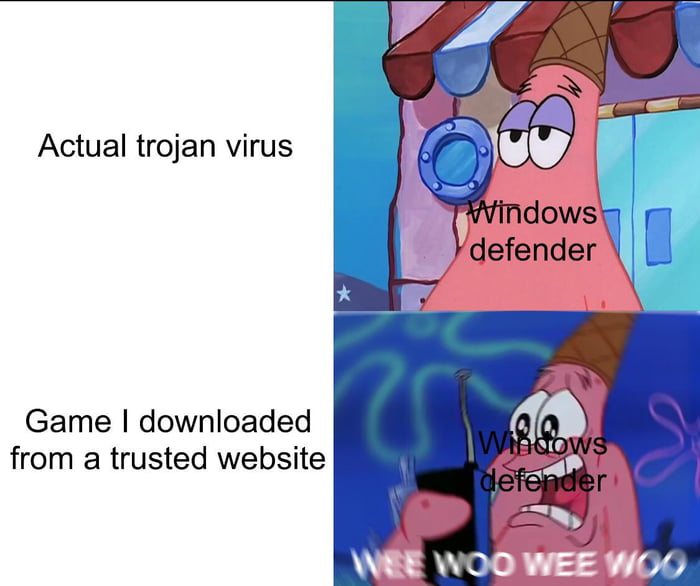 Windows defender be like - 9GAG
