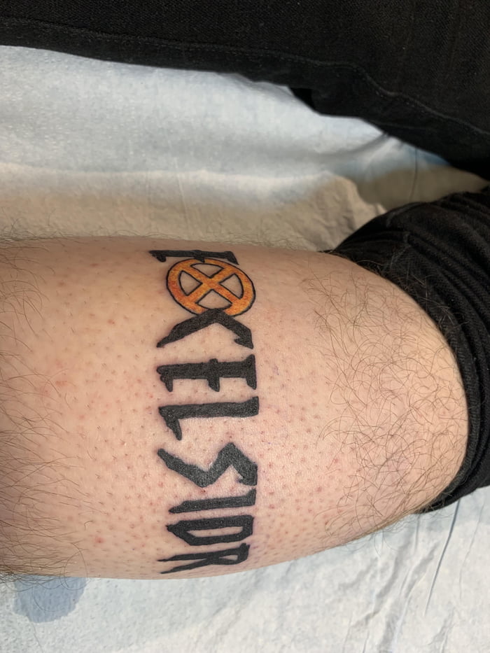 First Tattoo Matching With My Best Friend The Less Seen Amazing Spectacular Spider Man Font And The X Men X In Honor Of The Great Stan Lee Excelsior 9gag