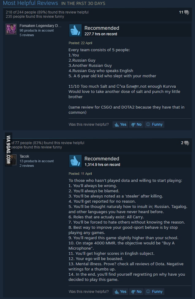 DOTA 2 has the best reviews on Steam ^^ - 9GAG