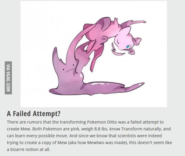 Pokemon Fact #13: Ditto = Mew? - 9GAG