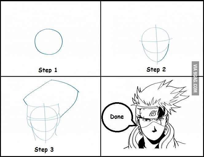 Drawing Kakashi Step By Step