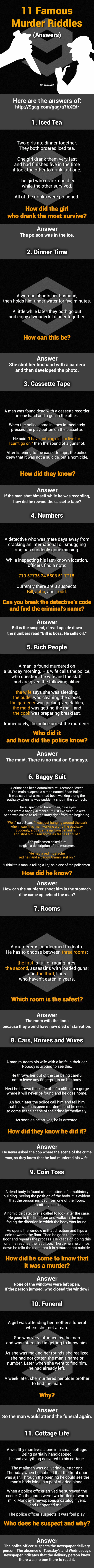 Answers 11 Murder Mystery Riddles Can You Solve Them All 9GAG