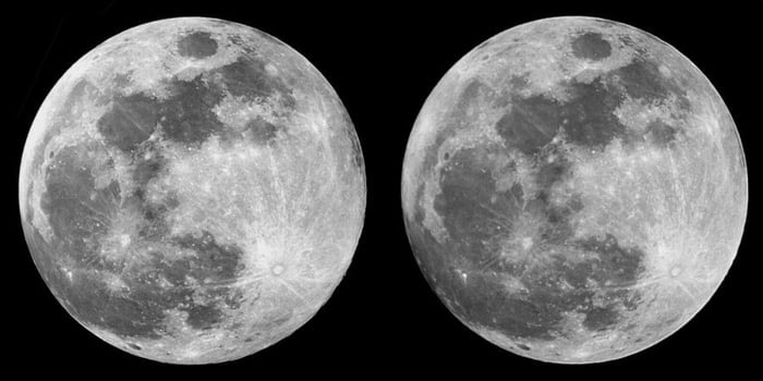 3D Cross-Eyed Method: Moon. Cross your eyes until a third image appears ...